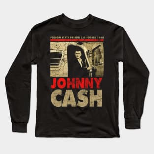 Folsom State Prison California 1968 Johnny Cash // Typography Design Long Sleeve T-Shirt